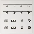 Various Modern Downlights And Spotlights With Sleek Designs And Different Styles 3d model