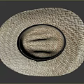 Natural Woven Straw Hat With Black Band For Casual Sun Protection