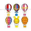 Colorful Hot Air Balloon Shaped Playground Equipment With Vibrant Colors And Various Designs For Kids