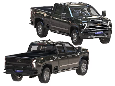 Black Chevrolet Truck Exterior Design With Dual Front And Rear Views 3d model