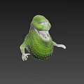 Green Slime Like Game Movie Character With Open Mouth Sharp Teeth And Fantasy Look