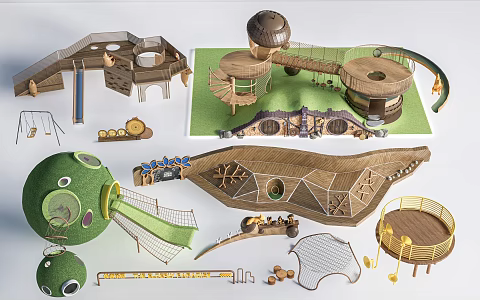 Children's Amusement Equipment Unpowered Amusement Equipment Rural Amusement Facilities Research Base Sick 3d model