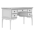 Classic Black Dressing Table Design With Multiple Drawers And Elegant Legs 3d model