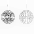 Stylish Modern Chandeliers With Intricate Metallic Design Spherical Shape And Decorative Lighting