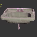 Modern Ceramic Bathroom Sink Furniture With Wall Mounted Design And Faucet