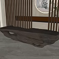 Natural Wood Bench with Organic Curved Design and Rustic Texture in Modern Interior