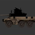 Sand Colored Wheeled Tank With Turret And Weapon System On Gray Background 3d model