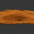 Solid Wood Live Edge Table with Natural Grain Black Metal Base and Modern Design 3d model