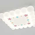 Modern Decorative White Cloud Shaped Ceiling Light With Multicolored Stars 3d model