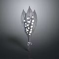 Lily of the Valley Bouquet With Green Leaves And White Bell Flowers Tied With Ribbon