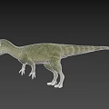 Realistic 3D Dinosaur Model With Green Body And Colorful Crest Open Mouth