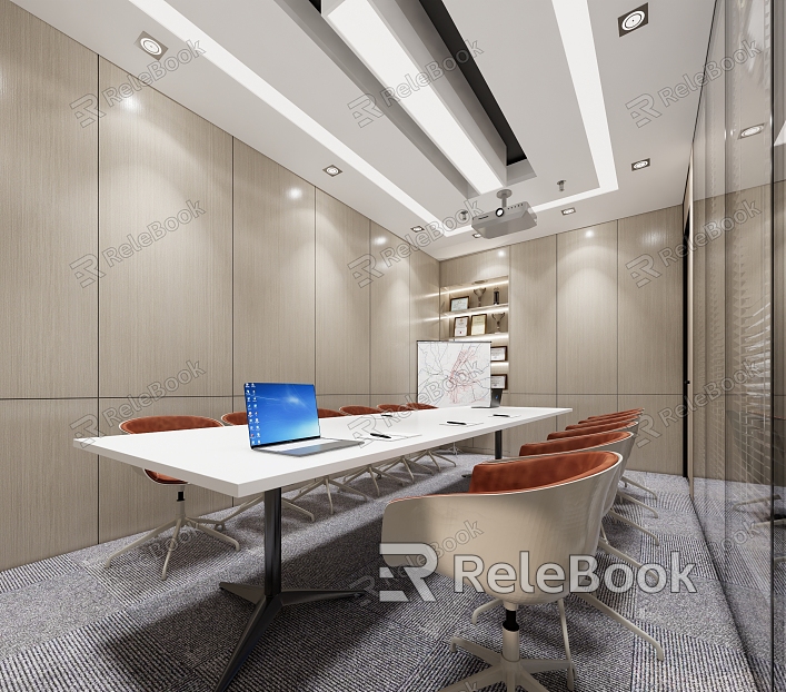 Modern Office Simple Office Space Meeting Room model