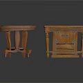 Wooden Furniture Set Including Round Coffee Table Side Table Cabinet And Rectangular Accent Table With Classic Design
