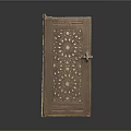 Carved Wooden Door With Intricate Floral Pattern And Ornate Decorative Design