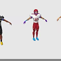 3D Football Player Models In Different Colored Uniforms With Number 10