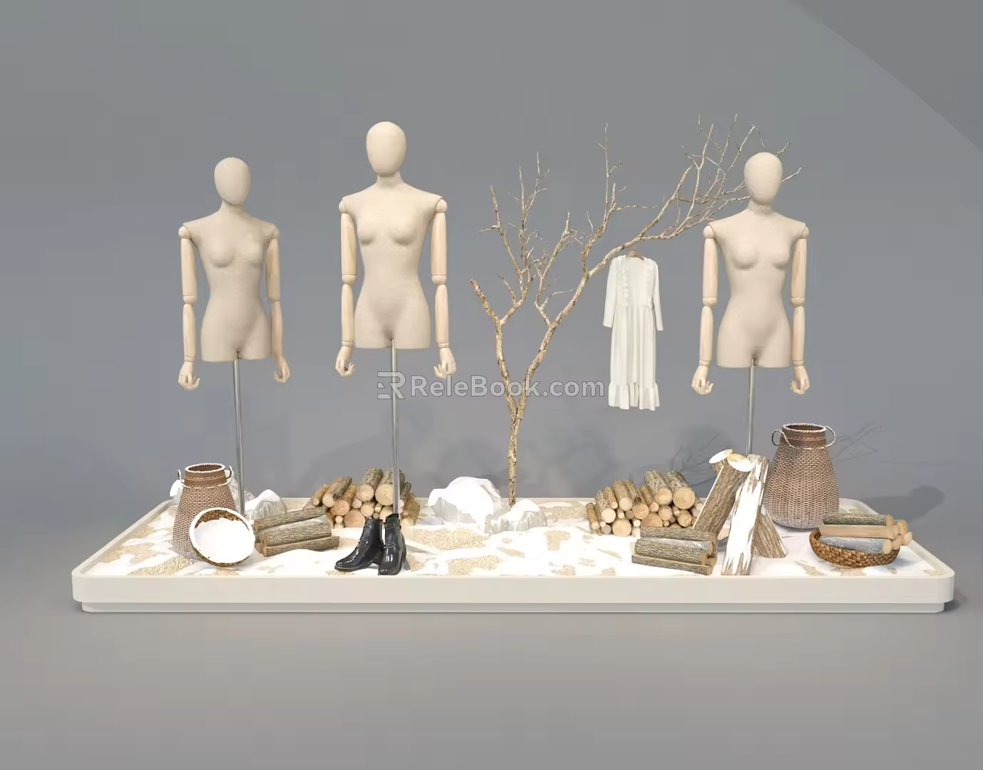 Modern Window Winter Window 3d model