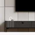 Modern TV Background Wall Design With Panel Decor TV Stand And Ornaments 3d model