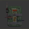 Green System Core Device With Control Buttons Display Screen And Wires
