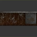 Rustic Workbench With Worn Wooden Top Metal Mesh Backboard Metal Legs And Lower Shelf