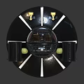 Futuristic Sci Fi Craft With Transparent Dome Dual Engines And Black Base White Stripes