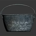 Vintage Metal Bucket With Curved Handle For Daily Household Use