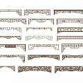 Chinese-style Solid Wood Carved Door Lintel Flower Lattice Hanging Carved Component Flower Lattice Partition Beam Frame Pane Door Head Corner Flower Partition 3d model