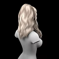 Game Film Character 3D Model Featuring Long Blond Wavy Hair And Upper Body