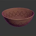Handcrafted Woven Dinnerware Set With Brown Bowl And Geometric Patterns