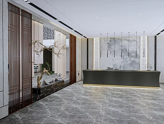 New Chinese Hall Reception Hall 3d model