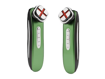 Two Green Handheld Daily Electrical Appliances With Top Cross Sign Design 3d model