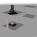 Modern Metal Side Tables With Sleek Square Top And Sturdy Frame Design