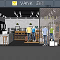 Modern Clothing Store Interior With Mannequins Clothing Displays Shelves And Plants