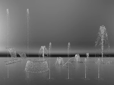 Garden Ornaments With Water Fountains And Decorative Sculptures In Outdoor Garden Design 3d model