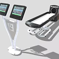 Modern Fitness Equipment Featuring Standing Smart Screens and FitnessPro15 Treadmill with Digital Displays