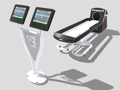 Modern Fitness Equipment Featuring Standing Smart Screens and FitnessPro15 Treadmill with Digital Displays 3d model
