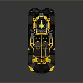 Sleek Modern Sports Car With Shiny Silver Body And Yellow Headlights