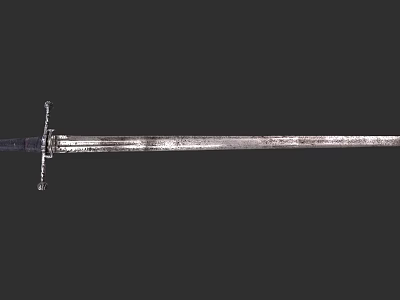 Medieval Metal Sword With Intricate Hilt And Polished Sharp Blade Design 3d model