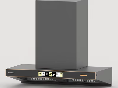 Hisense Black Range Hood Modern Design With Control Panel And Buttons 3d model