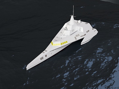 modern warship ship sea warship 3d model