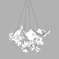 Modern Artistic White Chandelier With Irregular Folded Design Hanging In Room