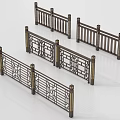 Ornate Metal Railings With Intricate Carved Patterns And Traditional Design Elements 3d model