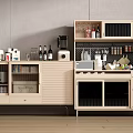 Modern Sideboard Design With Open Shelves Coffee Maker And Wine Storage