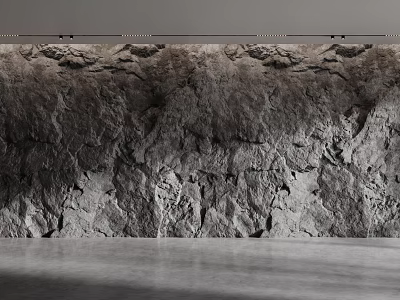 Modern Gray Background Wall With Rough Natural Stone Texture For Interior Decor 3d model