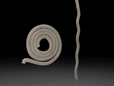 Household Rope Natural Beige Coiled And Straight For Home Use 3d model