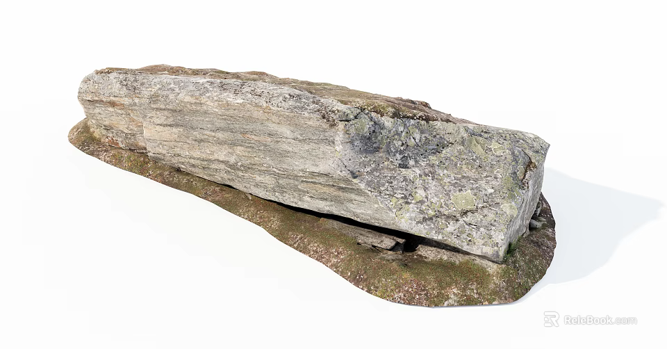 Rustic Stone Wood Slab With Natural Rough Texture And Earthy Tones 3d model 