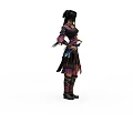Multiple Characters in Black Purple Outfits Holding Blue Spears With Decorative Armor