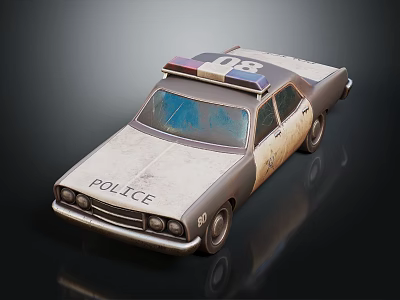Vintage Police Car With Police Markings Emergency Lights And Number 02 3d model Vintage Police Car With Police Markings Emergency Lights And Number 02 3d model