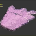 3D Mountainous Terrain With Blue White Glacial Features And Detailed Textured Surface