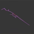 Traditional Curved Metal Polearm Weapon With Wooden Handle And Sharp Spearhead