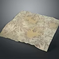 Square 3D Terrain Landscape With Light Brown Beige Textures And Irregular Undulations